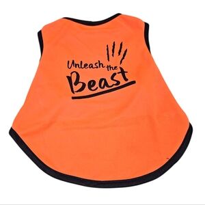 Petmont Dog Shirt Large Orange “Unleash the Beast” Sports Vest